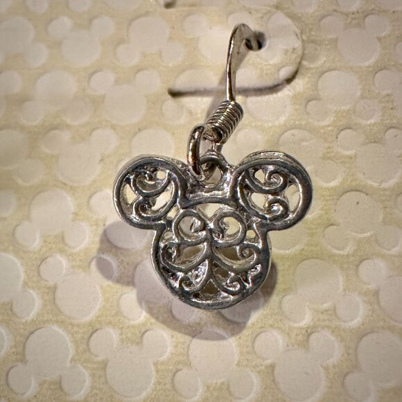 Disney Mickey icon ornate silver-tone dangle earrings - Picture 3 of 4